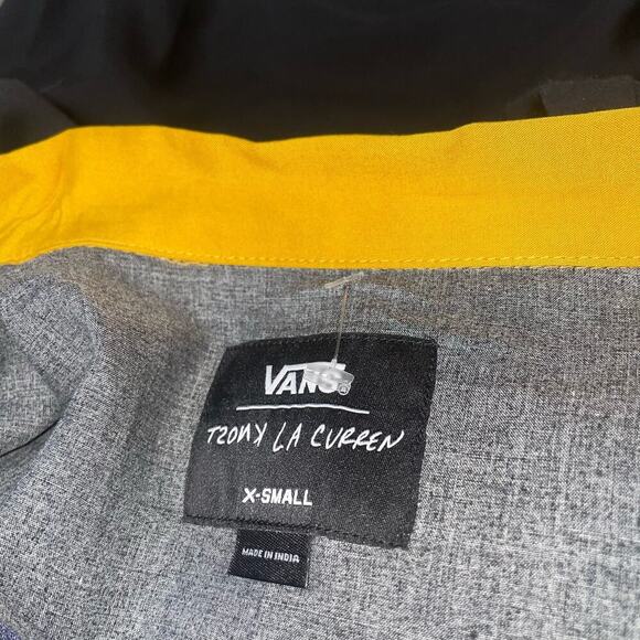 NEW VANS X Curren X Knost Top shirt top bowling yellow black full zip up SZ XS - Picture 3 of 6